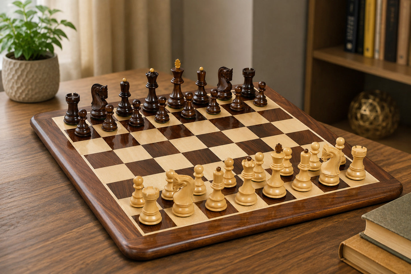 Old 1959 Russian Zagreb Staunton Chess Pieces in Sheesham Wood / Boxwood - 3.8" King