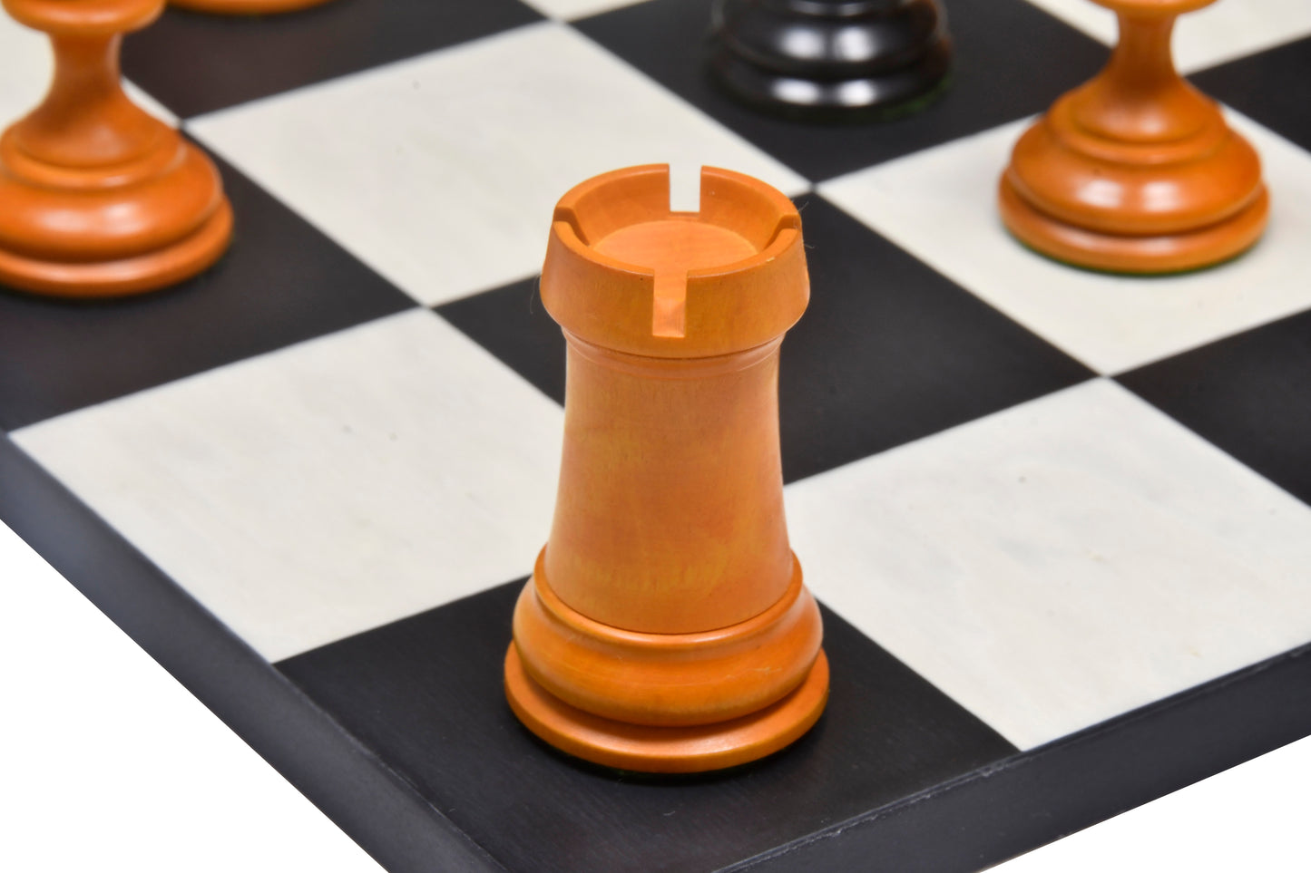 Reproduced B & Co 1860s Antique Chess Pieces in Ebony / Antiqued Box wood - 3.9" King