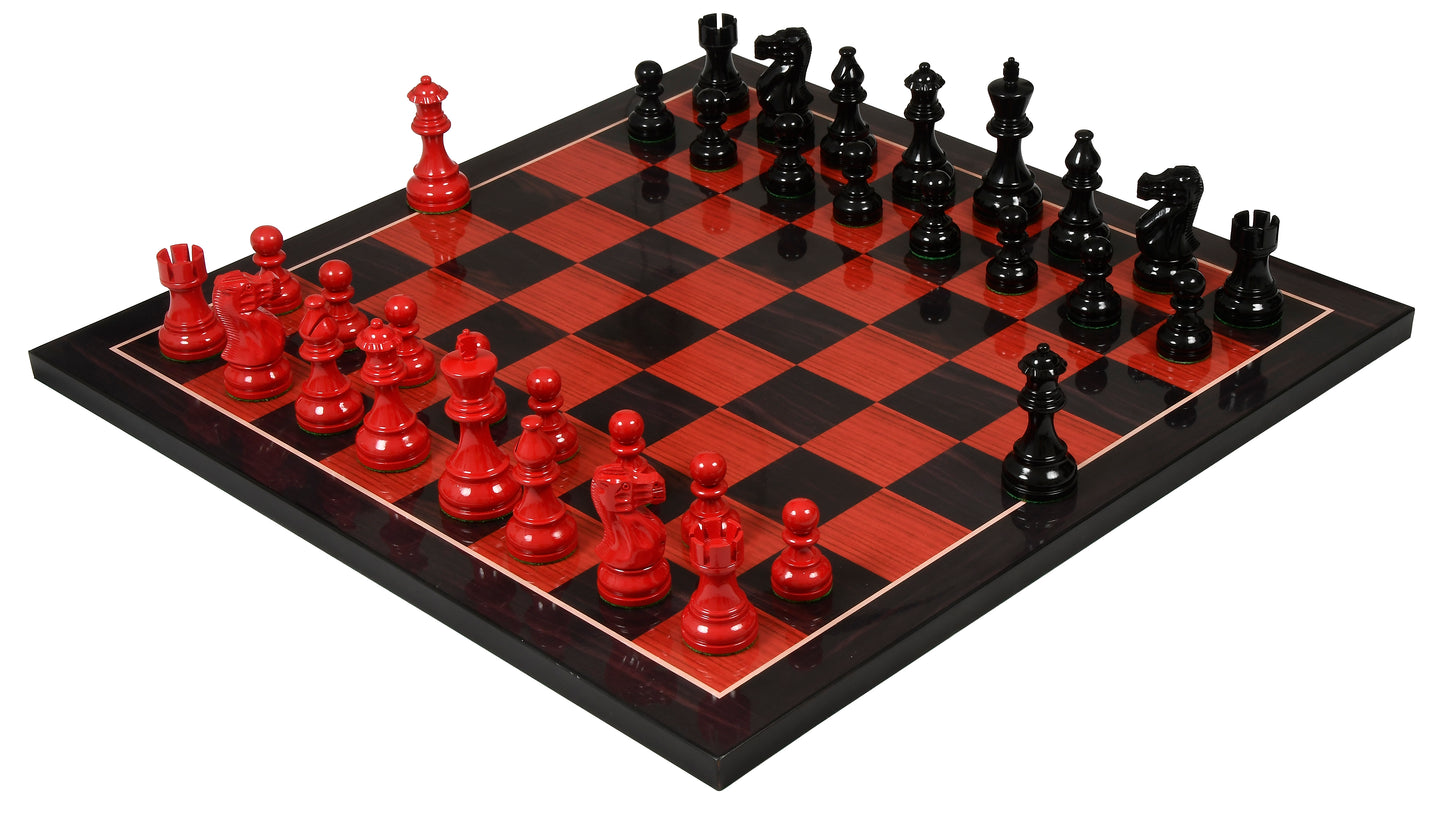 The Smokey Staunton Series Chess Pieces in Painted Box Wood - 3.8" King
