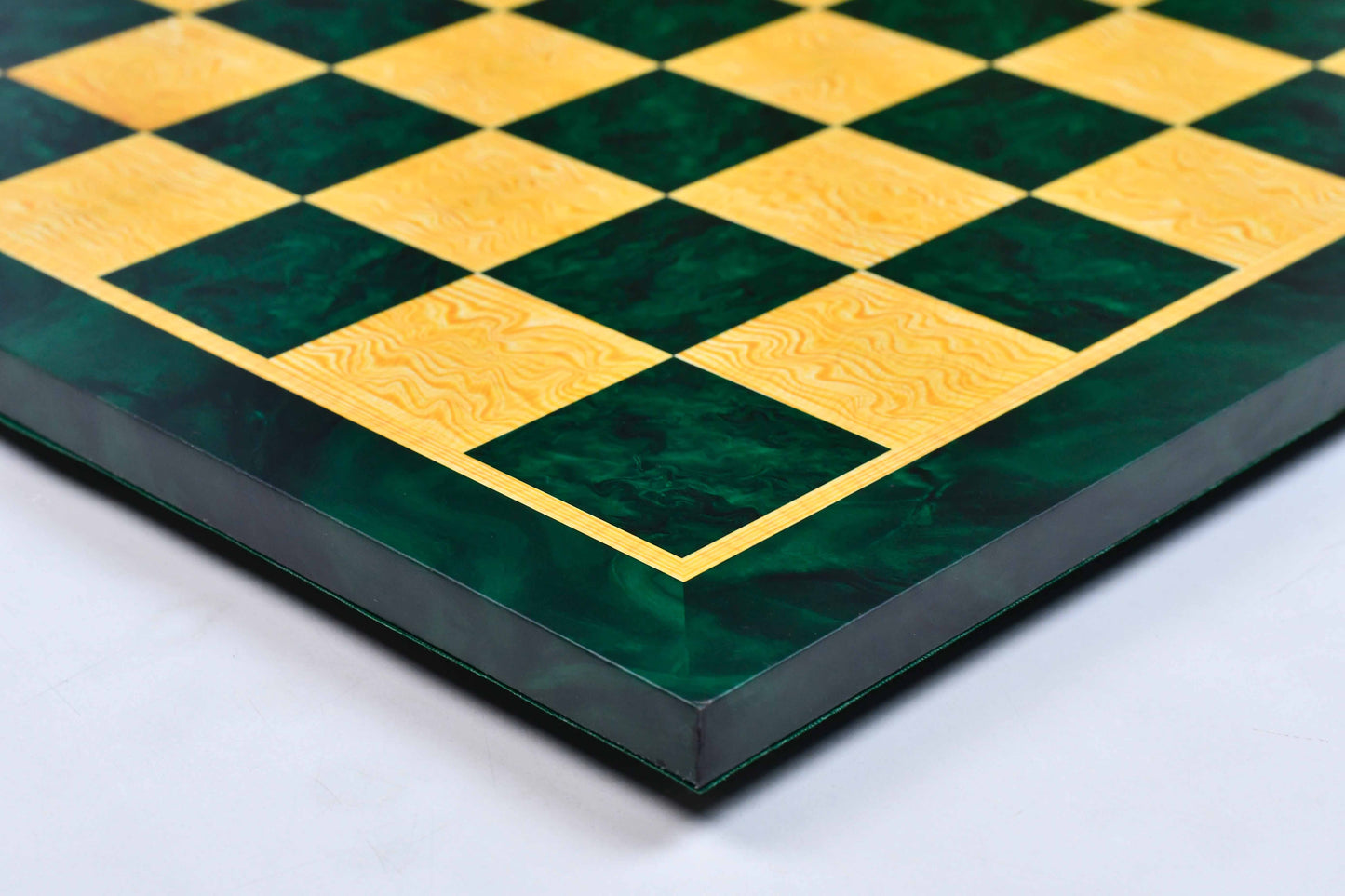 Green Burl Wooden Pattern Tournament Chess Board 21" 57mm Squares