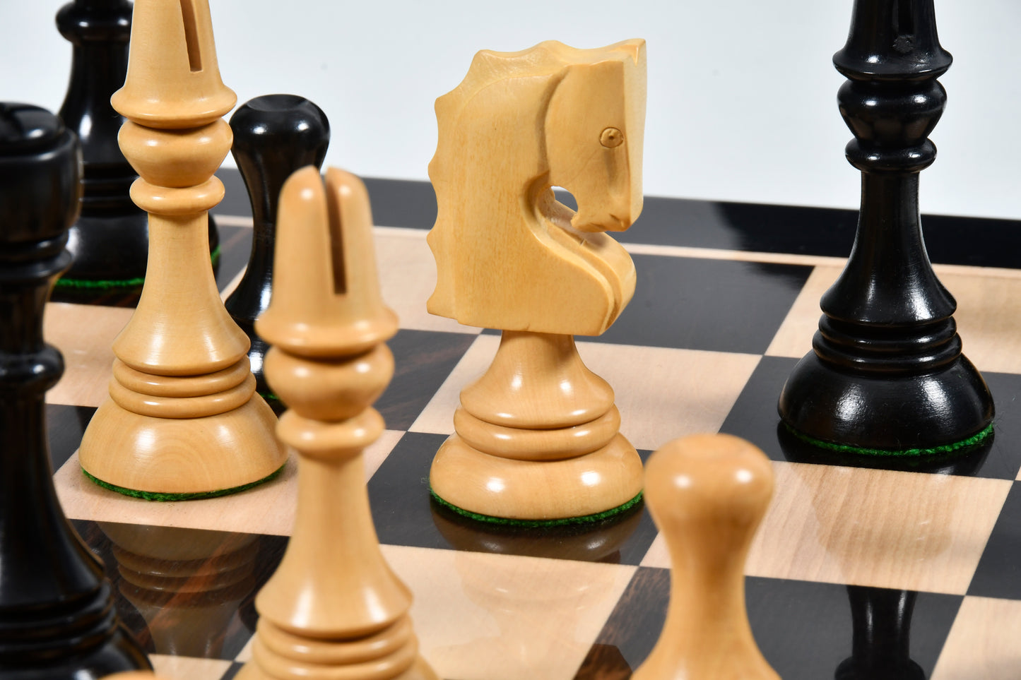 Reproduced Historic 1929 Barcelona "Joc Catalan" Chess Pieces in Ebony & Box Wood - 4.3" King (Copy)
