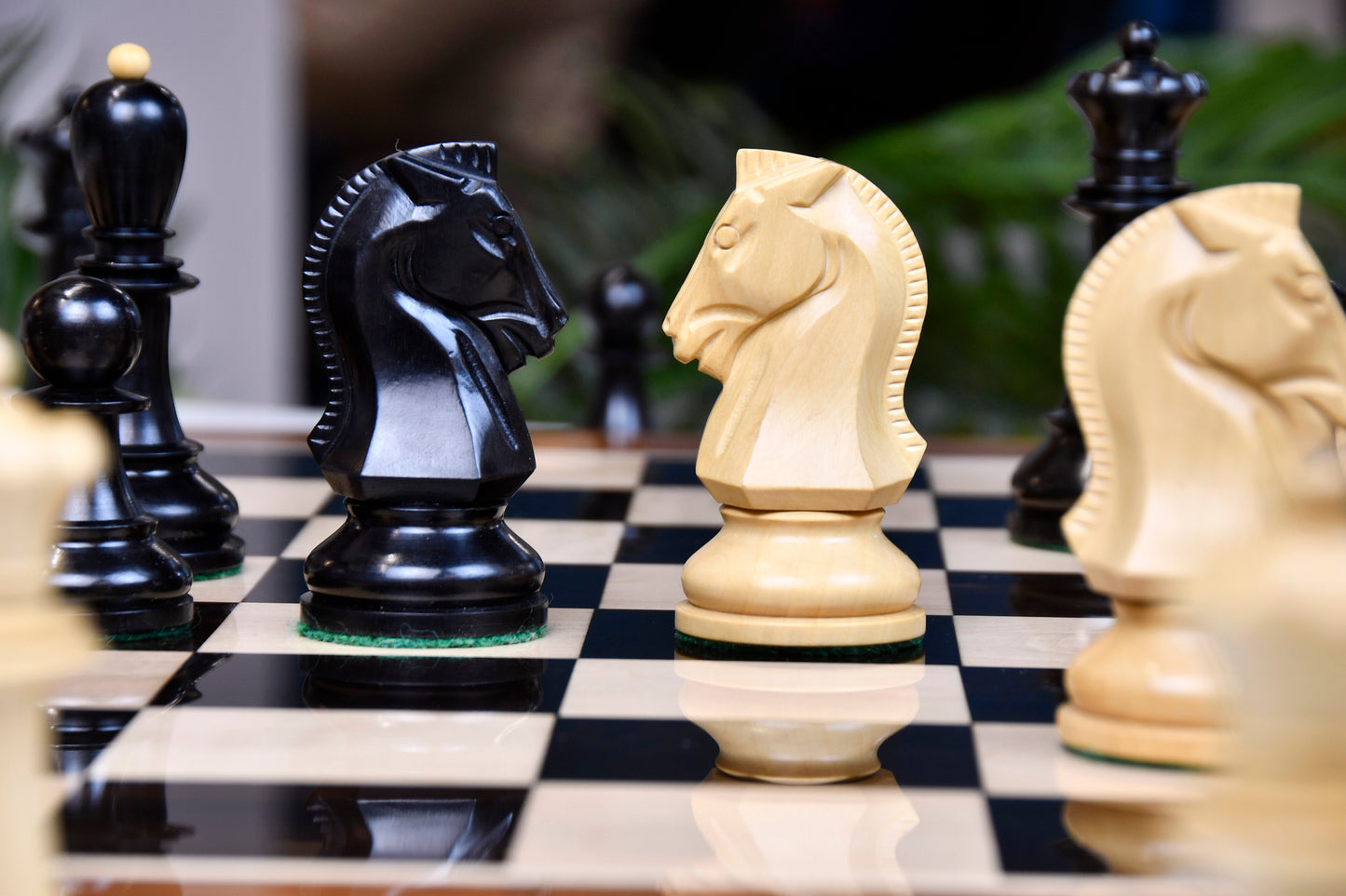 4.25" King Size Reproduced 1950 Dubrovnik Bobby Fischer Weighted Chess Pieces Set in Ebony wood