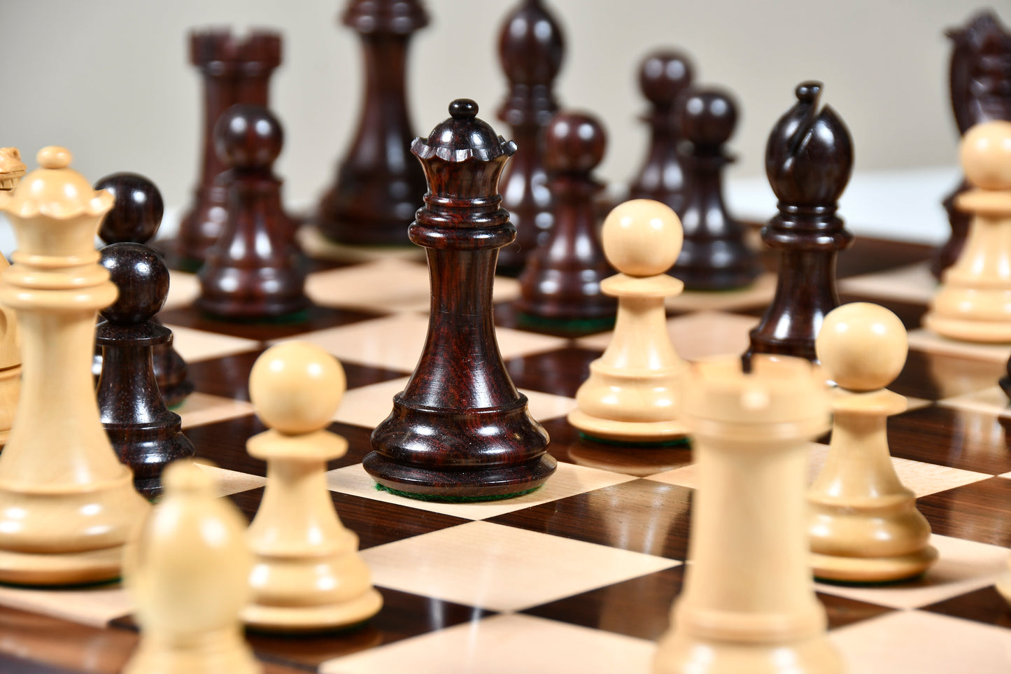 The Honour of Staunton (HOS) Series Weighted Chess Pieces in Rose wood & Box Wood - 4.0" King