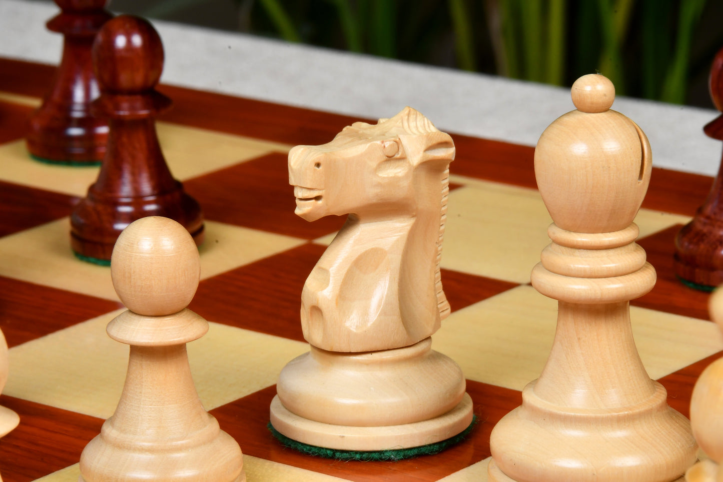 1972 Reproduced Fischer-Spassky Staunton Pattern Chess Pieces V2.0 in Bud Rosewood & Boxwood - 3.75" King