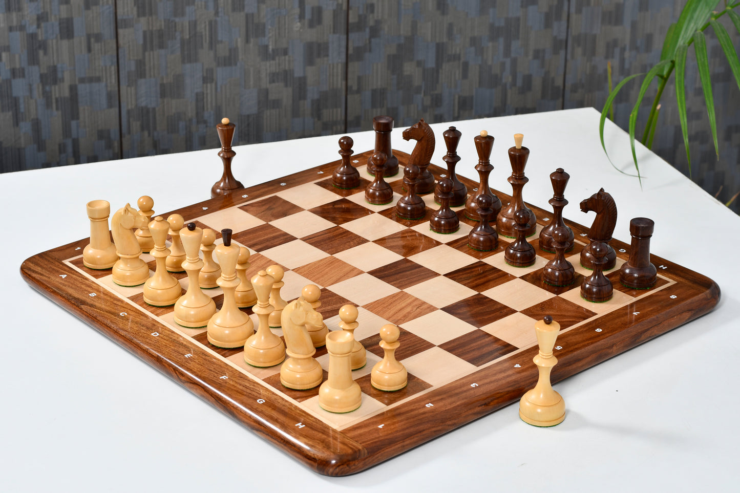 1935-60 Reproduced Russian Soviet Era Series Chess Pieces in Sheesham & Boxwood - 4.4" King
