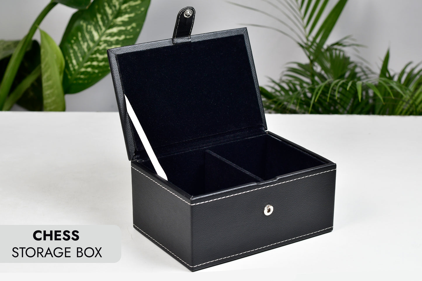 Leatherate Storage Box for Storing Chess Pieces 3" to 4"