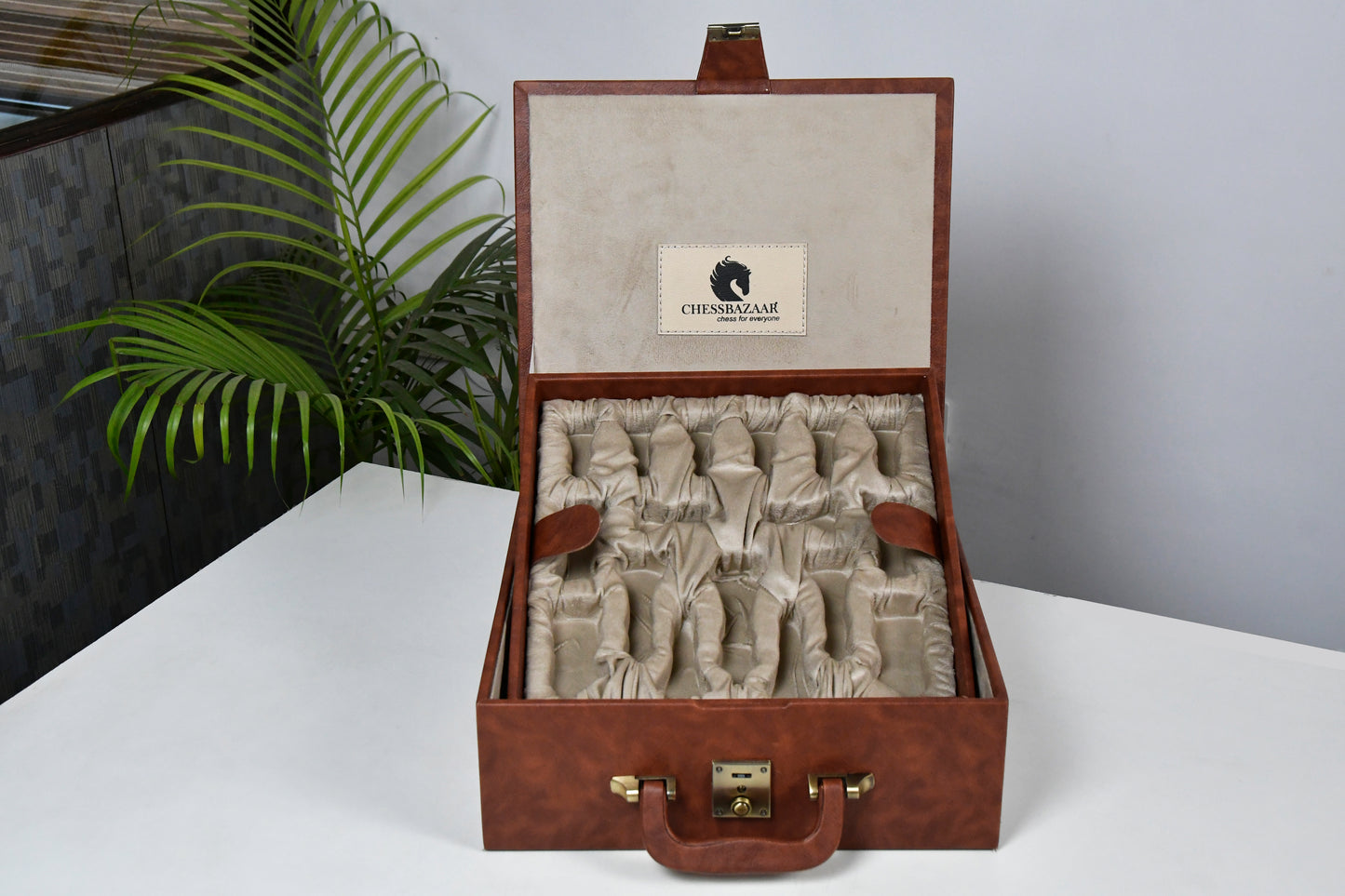 Combo of The Professional Series Tournament Staunton Weighted Pieces in Indian Rosewood and Boxwood With Board & Box- 3.8" King