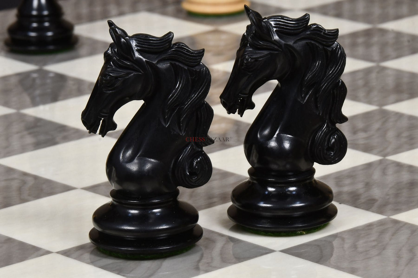 The Shera Series Staunton Triple Weighted Chess Pieces V2.0 in Ebony / Box Wood - 4.5" King