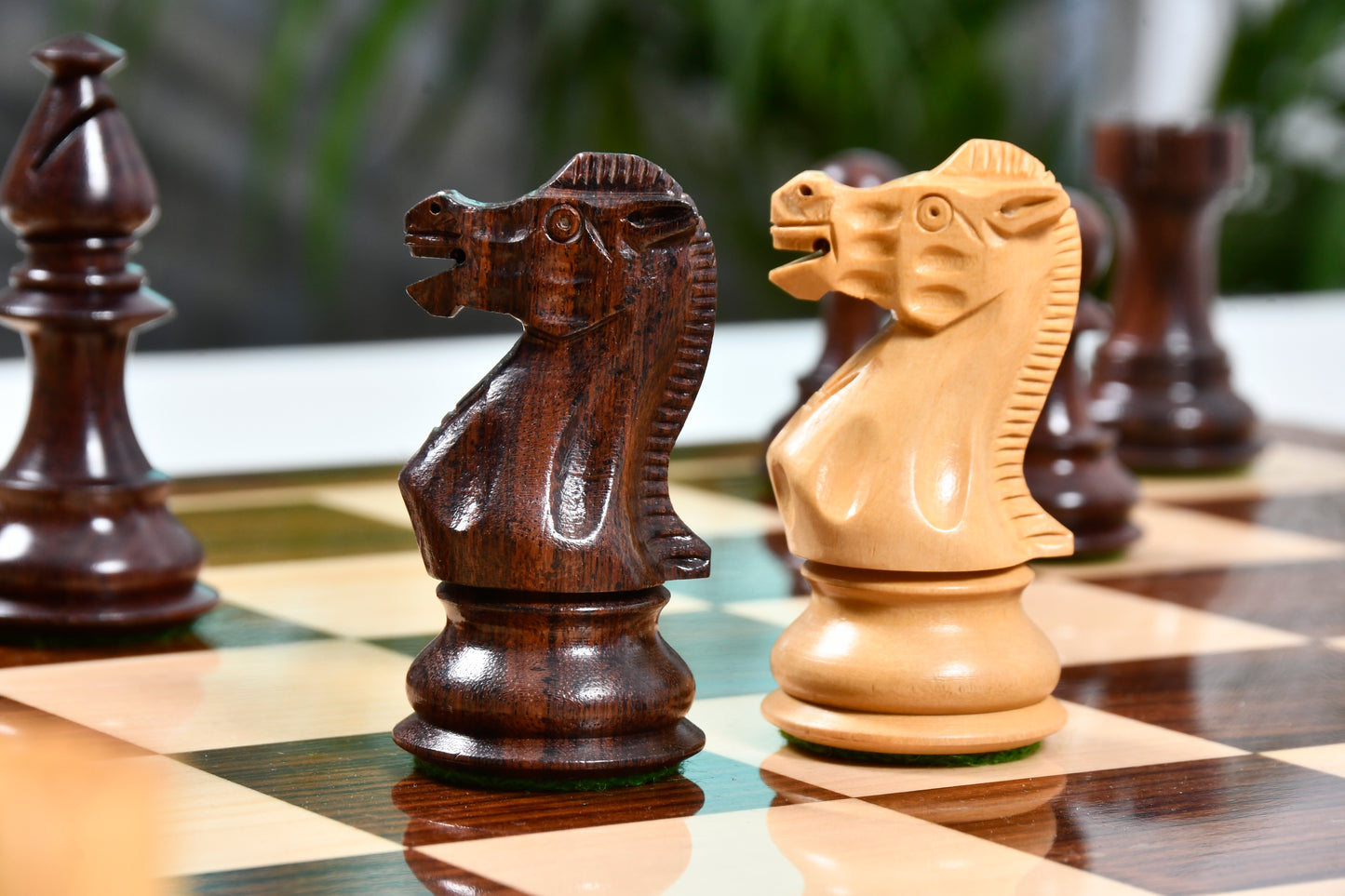 British Staunton Series Wooden Chess Pieces in Anjan Wood & Box Wood - 3.7'' King