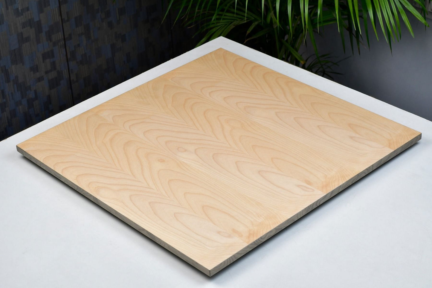 Finish Chess Board Wooden Deluxe Grey Ash Burl & White Erable Hi Gloss board 22" - 55 mm