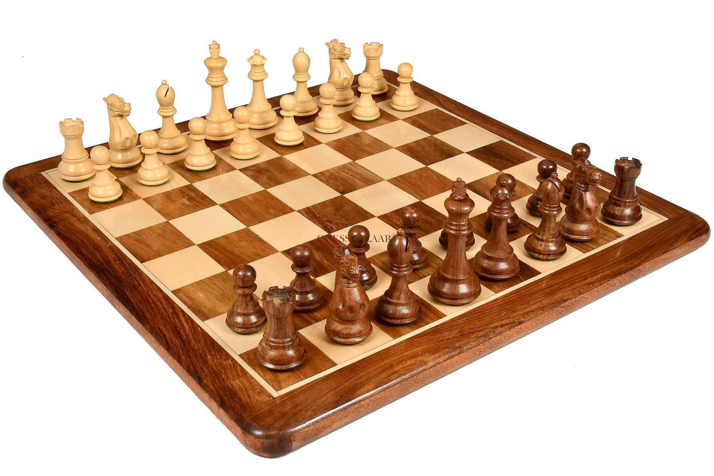 Desert Gold Staunton Series Wooden Chess Pieces in Sheesham & Box Wood - 4.0" King