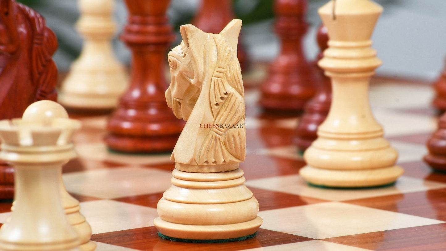 The New Columbian Staunton Series Chess Pieces in Bud Rose Wood & Box wood - 3.8" King