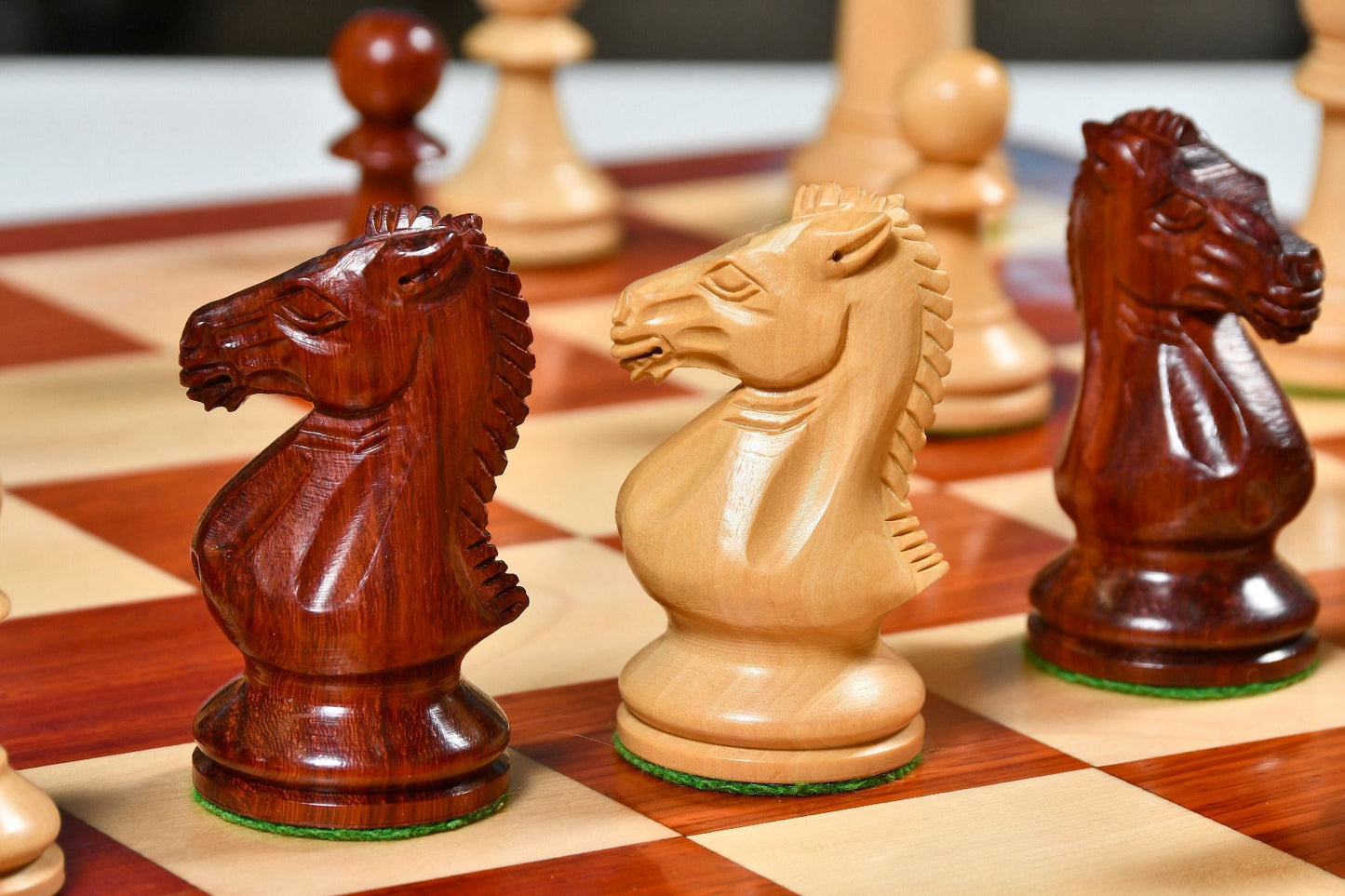 The GM Blitz Edition Staunton Series Chess Pieces in Bud Rosewood & Box Wood - 3.75" King