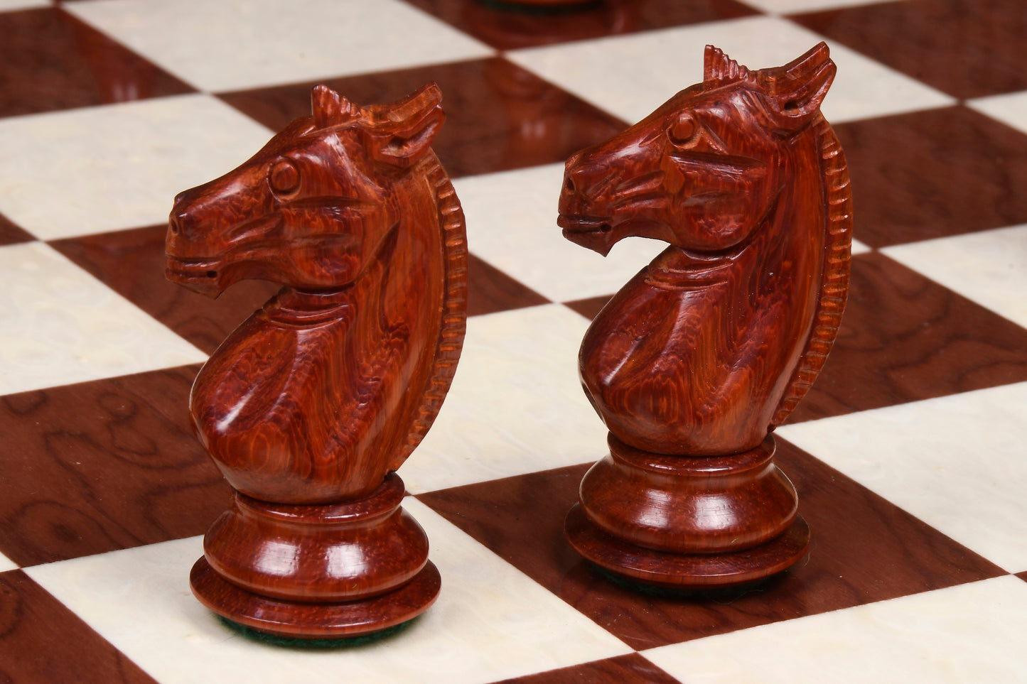 Meghdoot Staunton Chess Pieces in Bud Rose & Boxwood - 3.14" King with Board