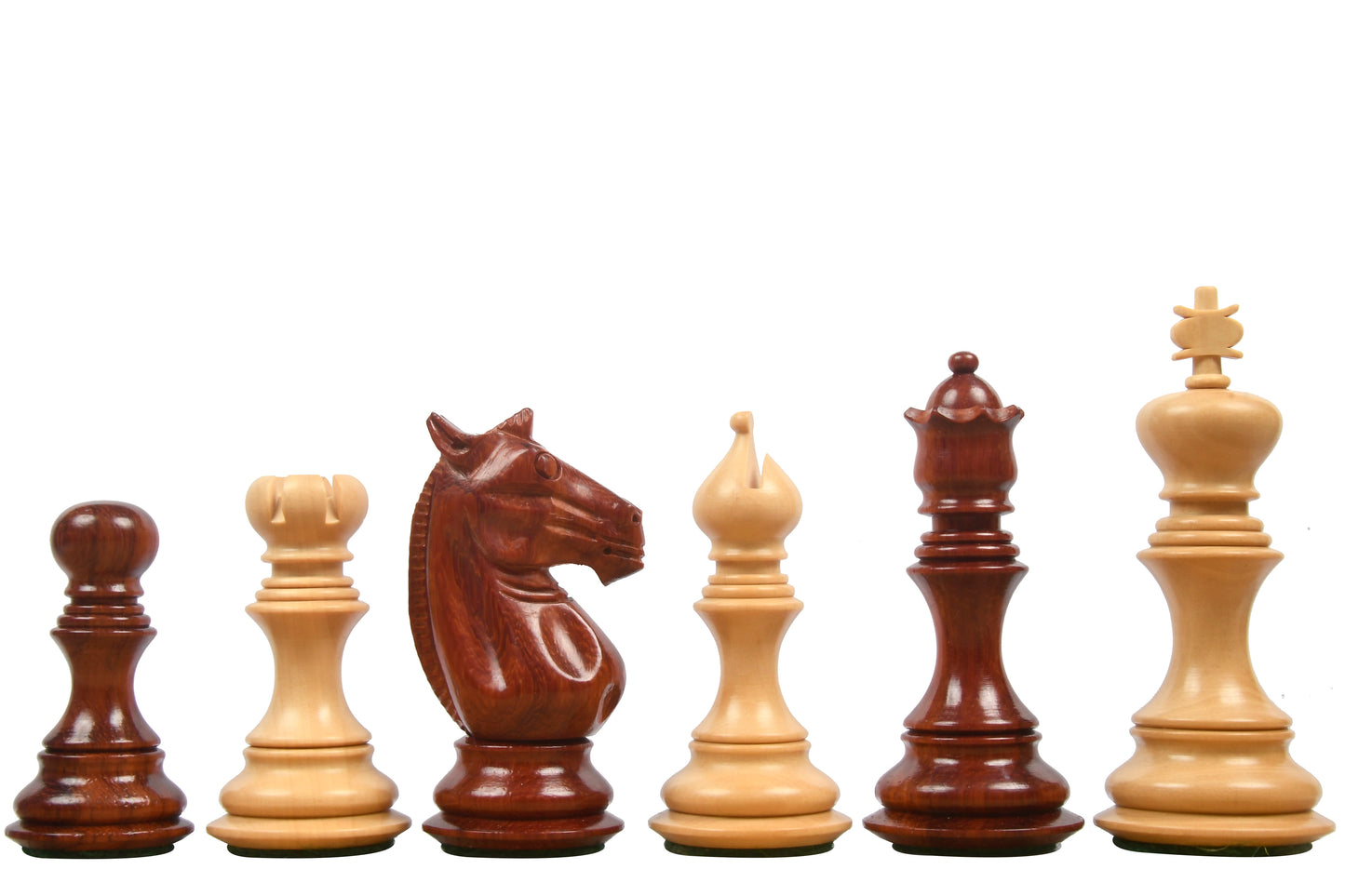 Meghdoot Staunton Chess Pieces in Bud Rose & Boxwood - 3.14" King with Board