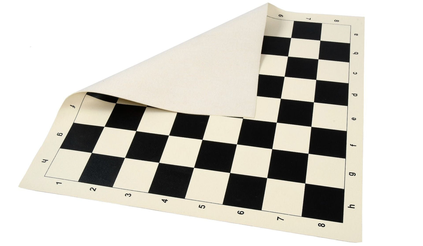 The Study Tournament Plastic Chess Pieces & Roll Up Chess Board Combo - 3.1" King
