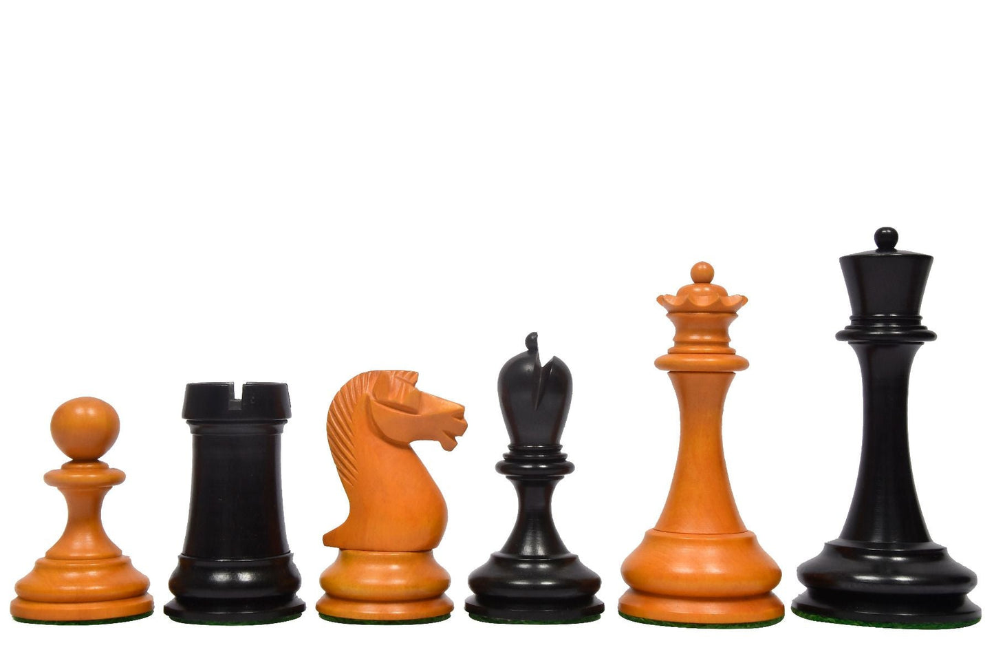 Repro B & Co 1860s Pieces in Ebony/Antiqued Boxwood - 4" King with Board