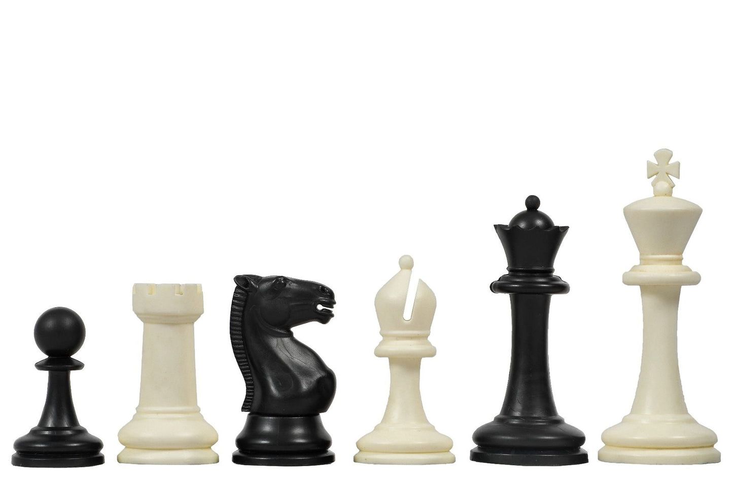 The International Series Unweighted Tournament Plastic Chess Pieces (34 Pieces) with Extra Queens - 3.8" King