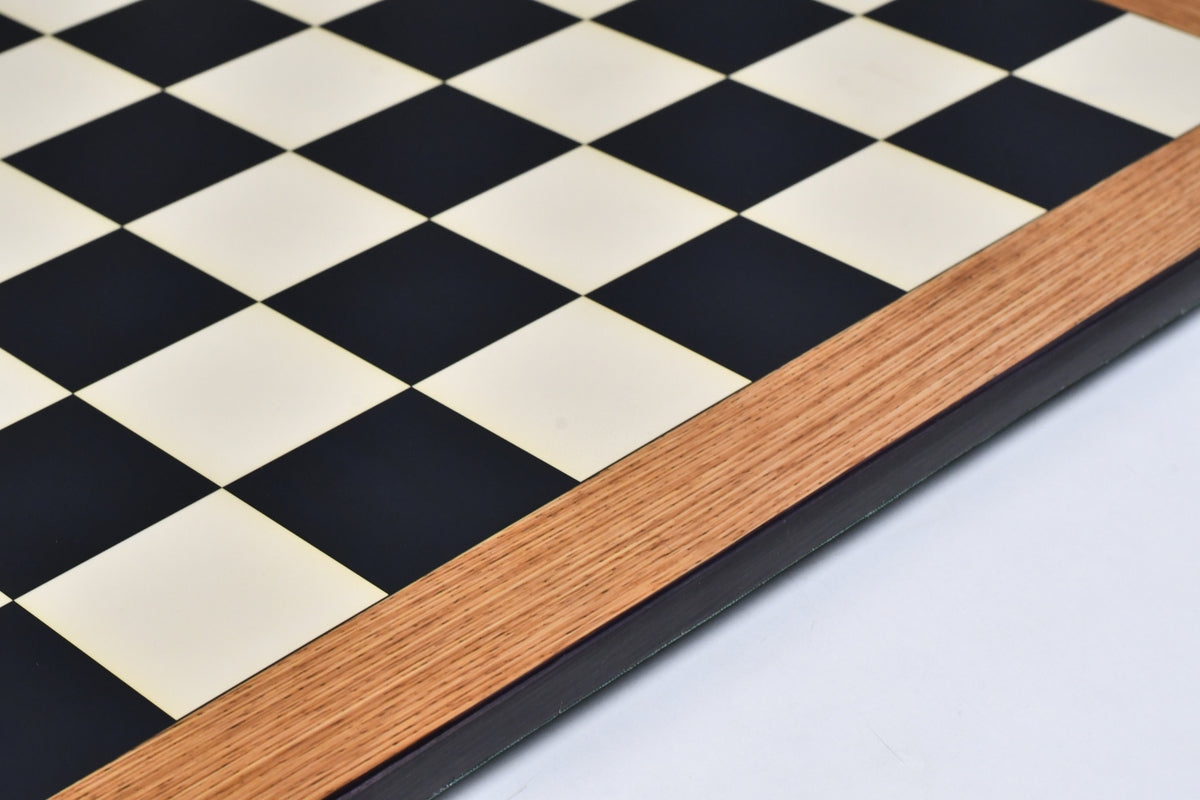 21" Tournament Wooden Chess Board in Ebony & Maple Look with Epoxy Matte Finish – 55mm Squares