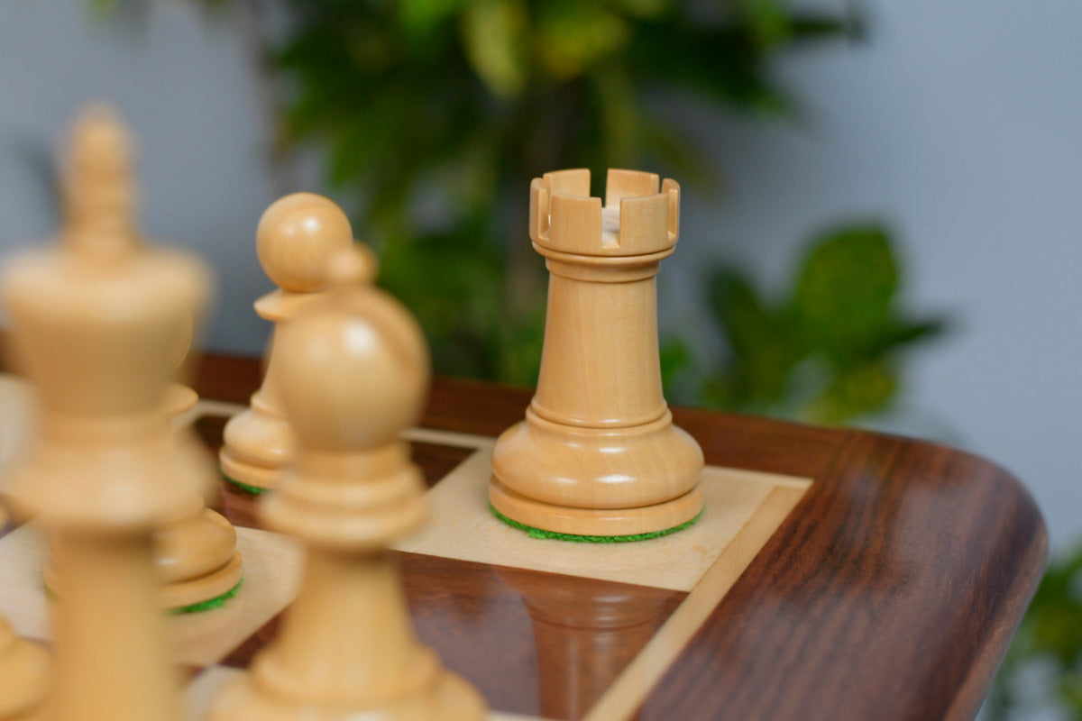 1972 Reproduced Fischer-Spassky Staunton Pattern Chess Pieces V2.0 in Sheesham Wood & Boxwood - 3.77" King