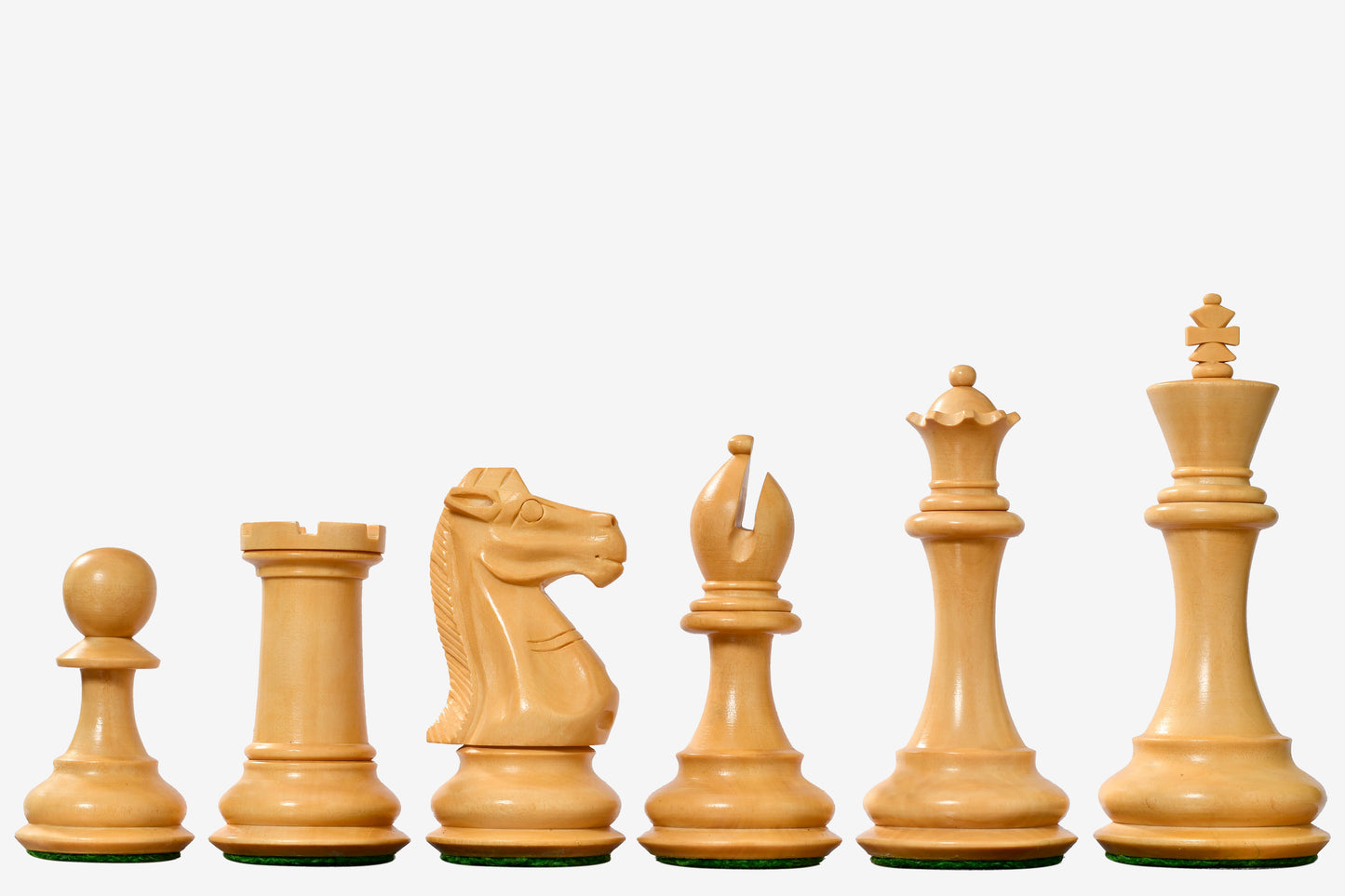 The Old Romeo Staunton Series Weighted Chess Pieces in Ebony & Box Wood - 3.8" King