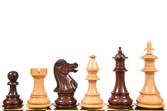 British Staunton Series Wooden Chess Pieces in Anjan Wood & Box Wood - 3.7'' King