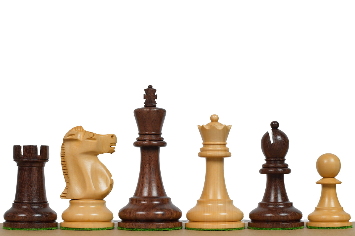 1972 Reproduced Fischer-Spassky Staunton Pattern Chess Pieces V2.0 in Sheesham Wood & Boxwood - 3.77" King