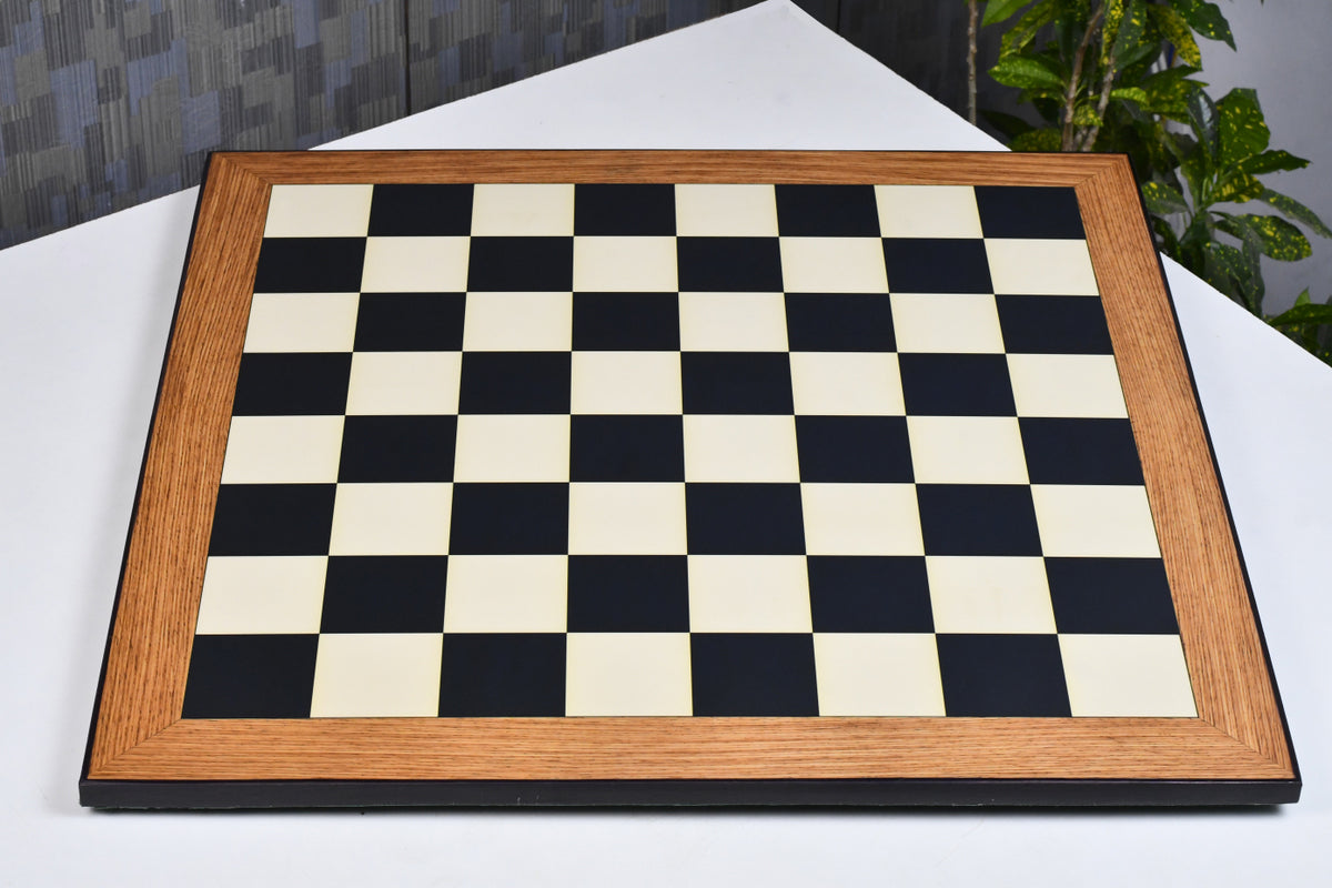 21" Tournament Wooden Chess Board in Ebony & Maple Look with Epoxy Matte Finish – 55mm Squares
