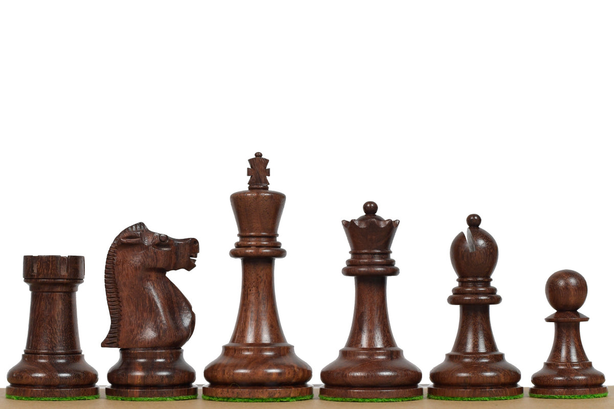 1972 Reproduced Fischer-Spassky Staunton Pattern Chess Pieces V2.0 in Sheesham Wood & Boxwood - 3.77" King