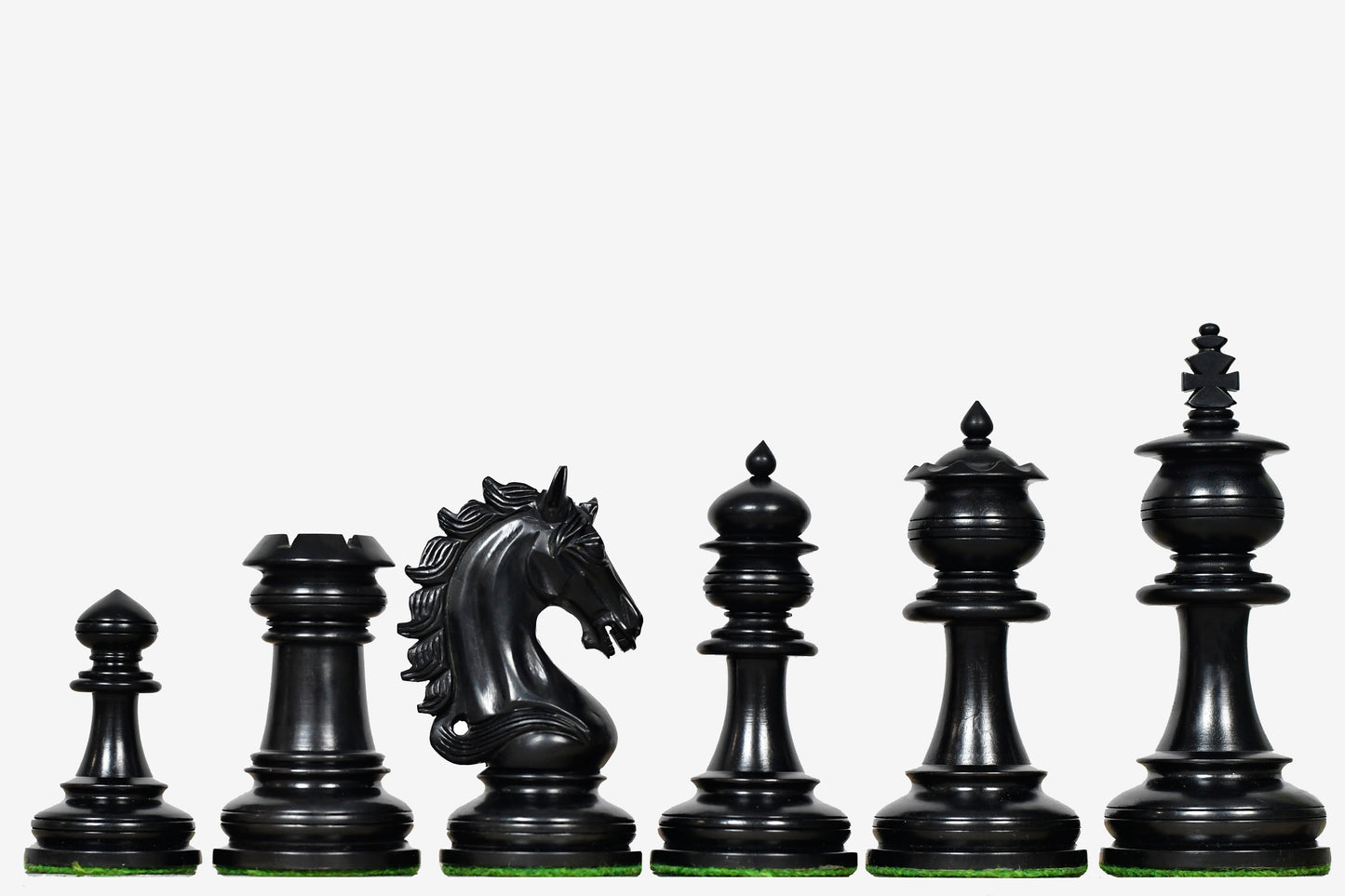 The Artisan Knight Handcrafted Luxury Wooden Chess Pieces In Ebony Wood & Natural Boxwood - 4.4" King