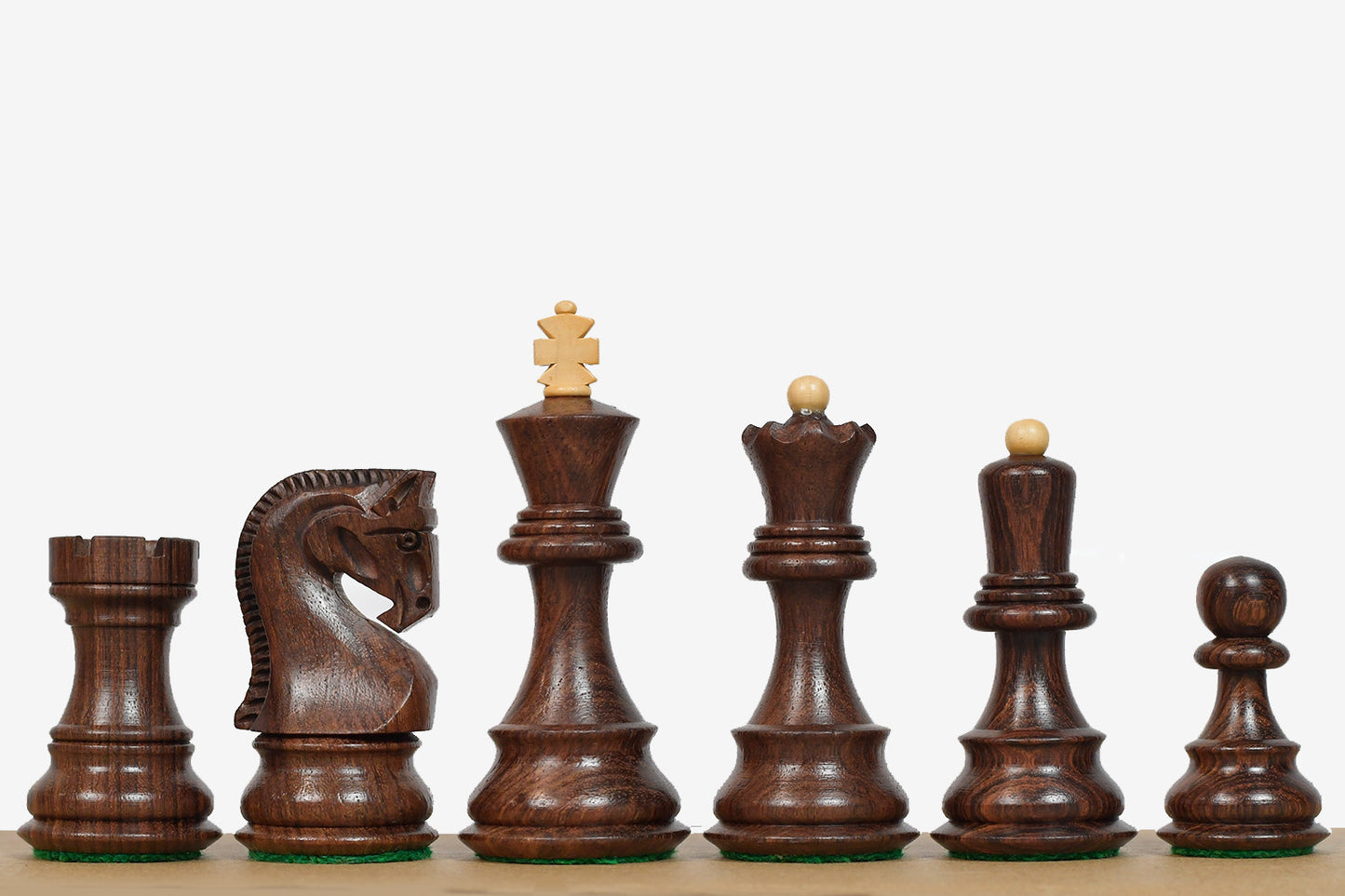 Old 1959 Russian Zagreb Staunton Chess Pieces in Sheesham Wood / Boxwood - 3.8" King