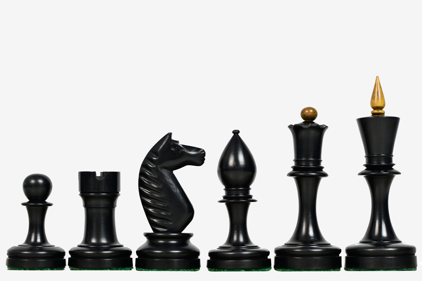 The Repro of Averbakh 1949 Moscow Chess Championship Chess Pieces in Ebonized & Antiqued Boxwood 4.16 inch King