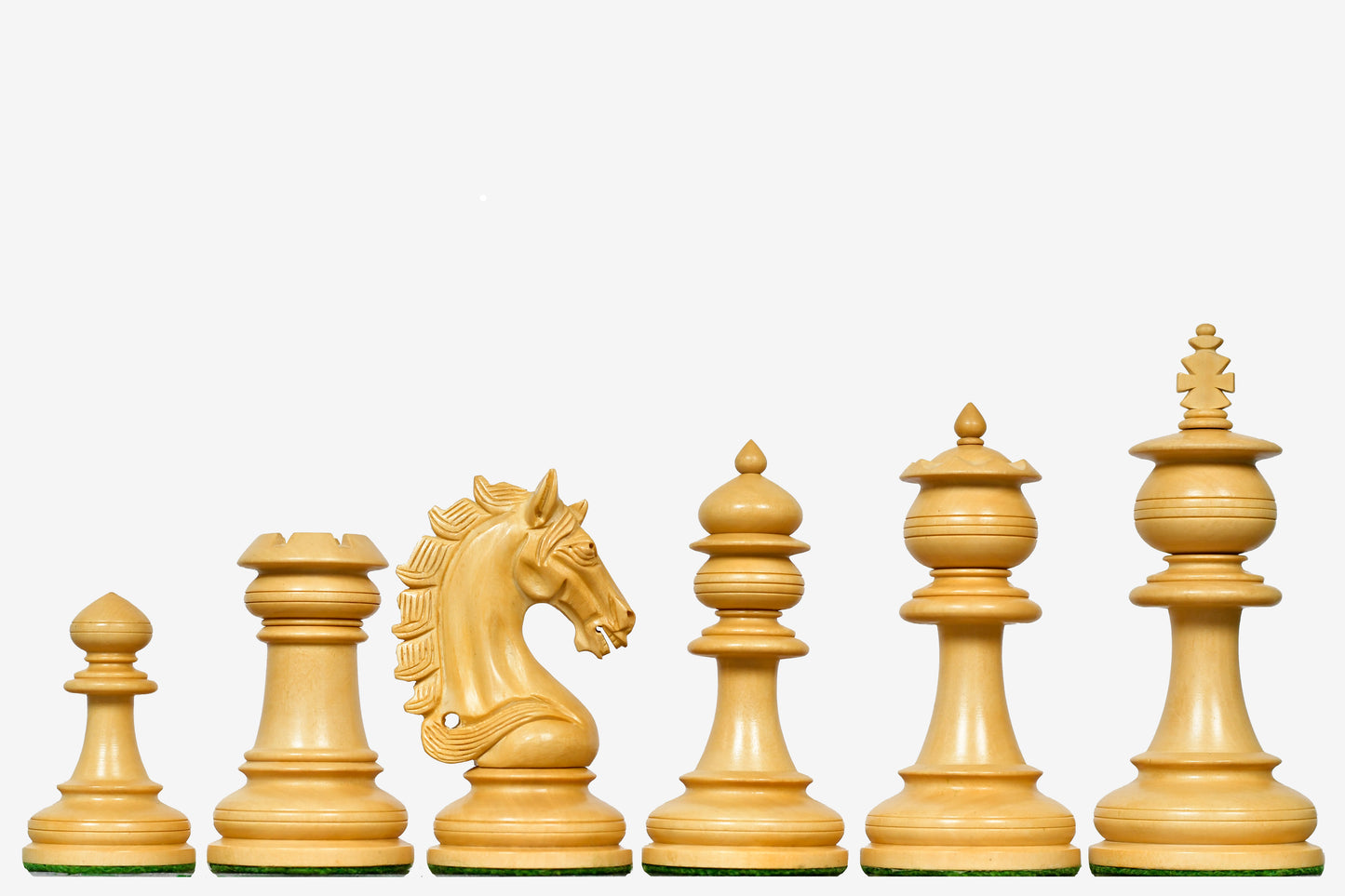 The Artisan Knight Handcrafted Luxury Wooden Chess Pieces In Ebony Wood & Natural Boxwood - 4.4" King
