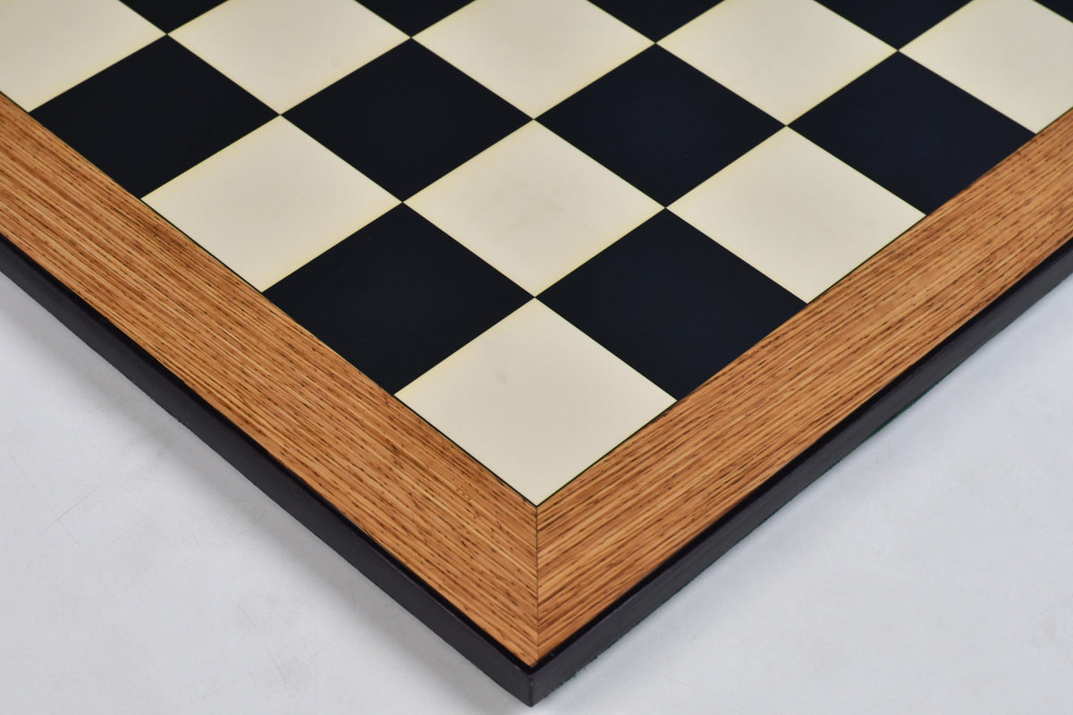 21" Tournament Wooden Chess Board in Ebony & Maple Look with Epoxy Matte Finish – 55mm Squares