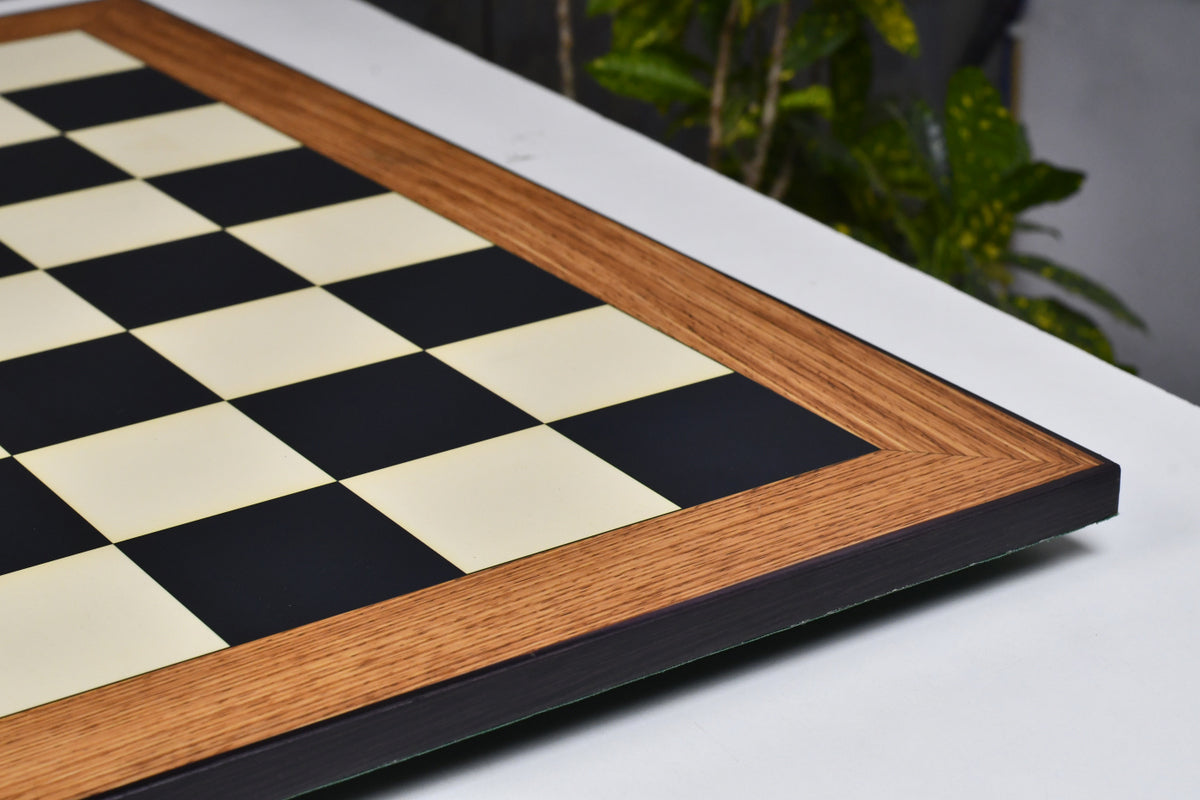 21" Tournament Wooden Chess Board in Ebony & Maple Look with Epoxy Matte Finish – 55mm Squares