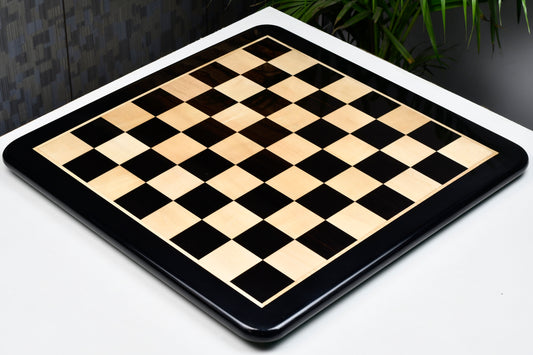 Solid Wooden Heavy Indian Handmade Chess Board in Genuine Ebony & Maple 23" - 60 mm