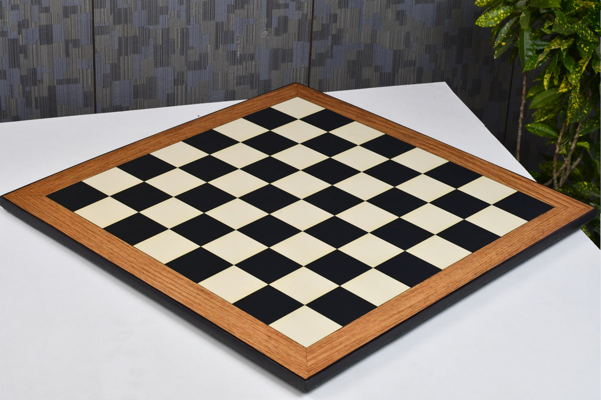 21" Tournament Wooden Chess Board in Ebony & Maple Look with Epoxy Matte Finish – 55mm Squares