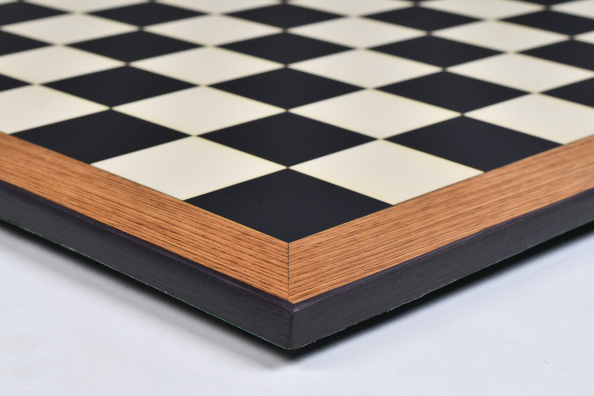 21" Tournament Wooden Chess Board in Ebony & Maple Look with Epoxy Matte Finish – 55mm Squares