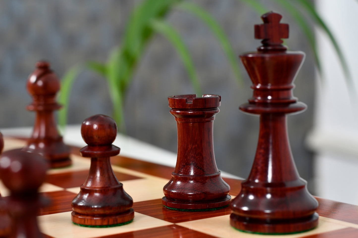 Reproduced 90s French Chavet Championship Tournament Chess Pieces V2.0 in Bud Rosewood / Boxwood - 3.6" King