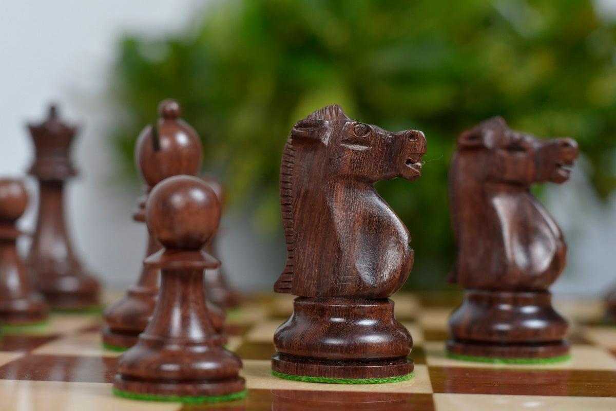 1972 Reproduced Fischer-Spassky Staunton Pattern Chess Pieces V2.0 in Sheesham Wood & Boxwood - 3.77" King