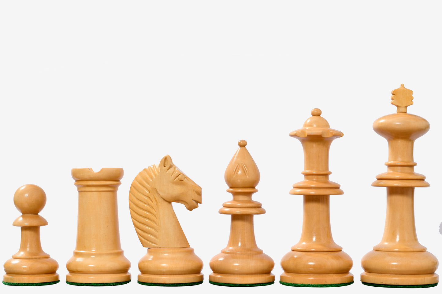 19th Century Antique Austrian Series Hand Crafted Chess Pieces in Ebonized & Boxwood - 4.2" King