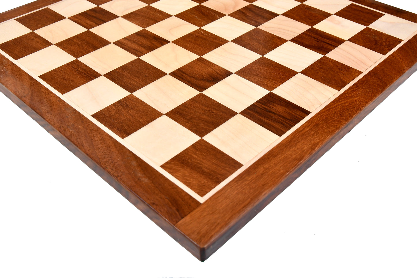 Solid Wood Chess Board in Sheesham & Box Wood - 14.5" - 37mm