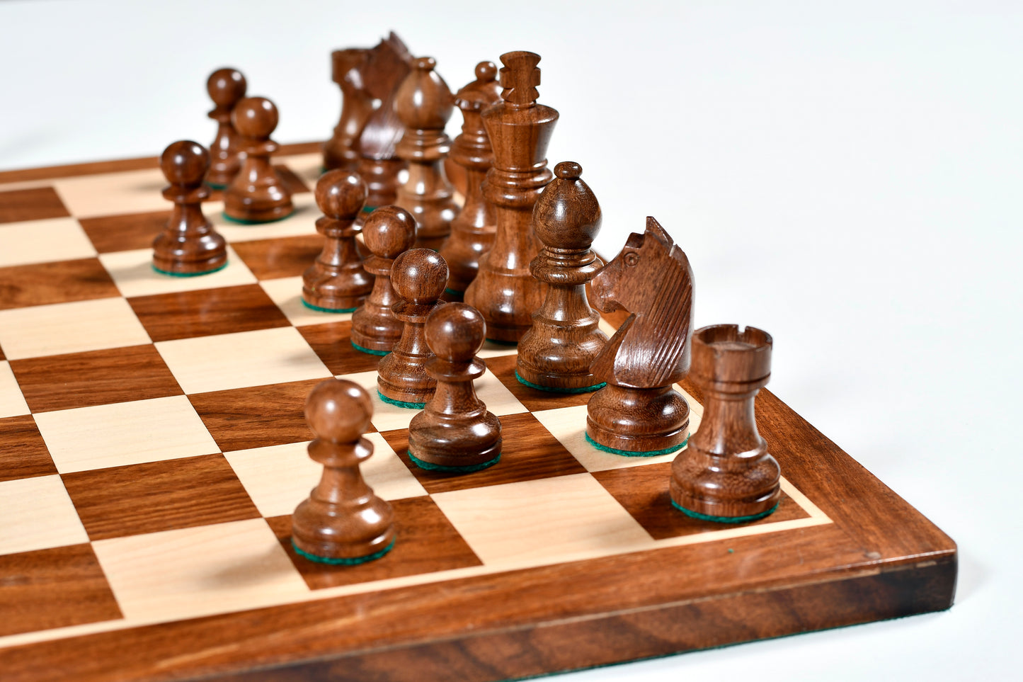 Tournament Series Staunton Chess Pieces with German Knight in Sheesham & Box Wood - 3" King