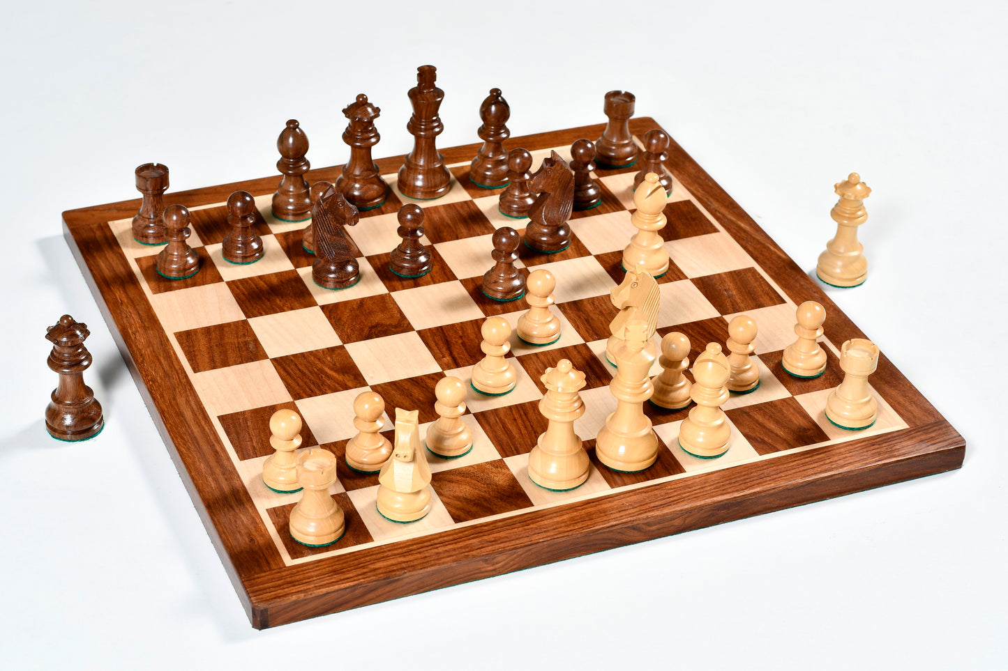 Tournament Series Staunton Chess Pieces with German Knight in Sheesham & Box Wood - 3" King