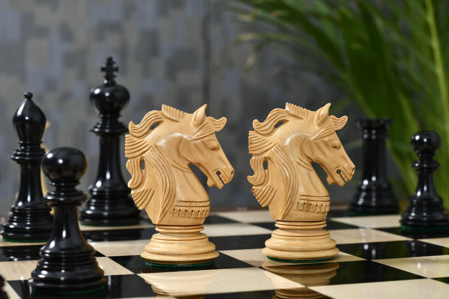 The Crown Heritage Series – A Regal Collection of Luxury Chess Pieces in Ebony Wood & Natural Boxwood 4.3” King