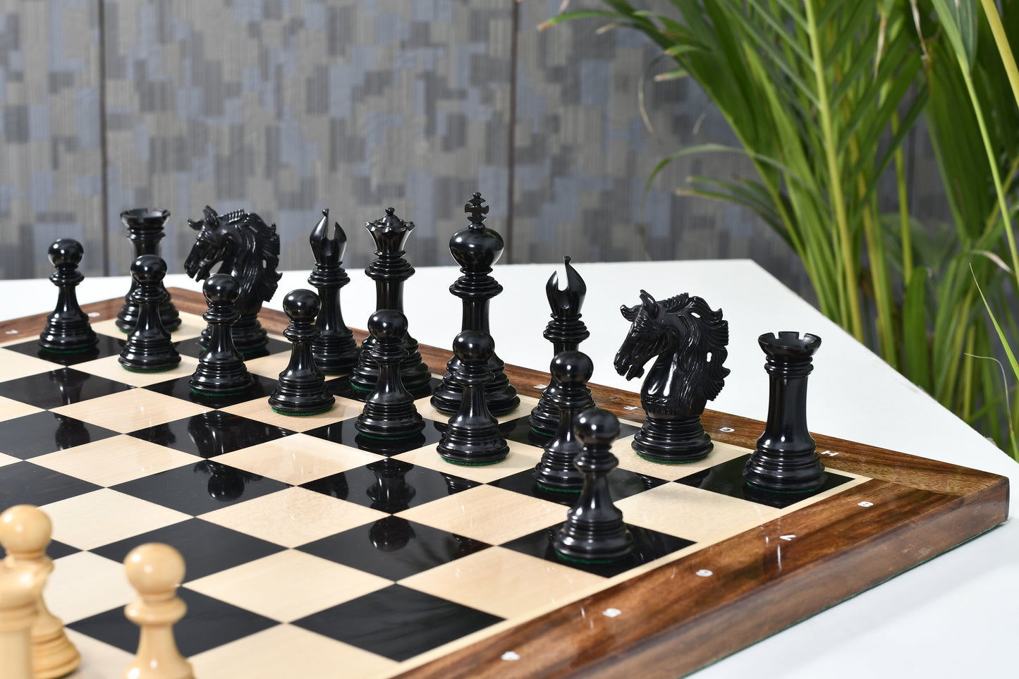 The Crown Heritage Series – A Regal Collection of Luxury Chess Pieces in Ebony Wood & Natural Boxwood 4.3” King