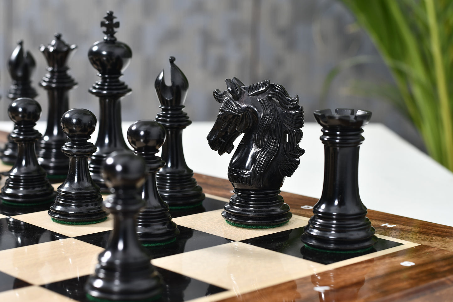 The Crown Heritage Series – A Regal Collection of Luxury Chess Pieces in Ebony Wood & Natural Boxwood 4.3” King
