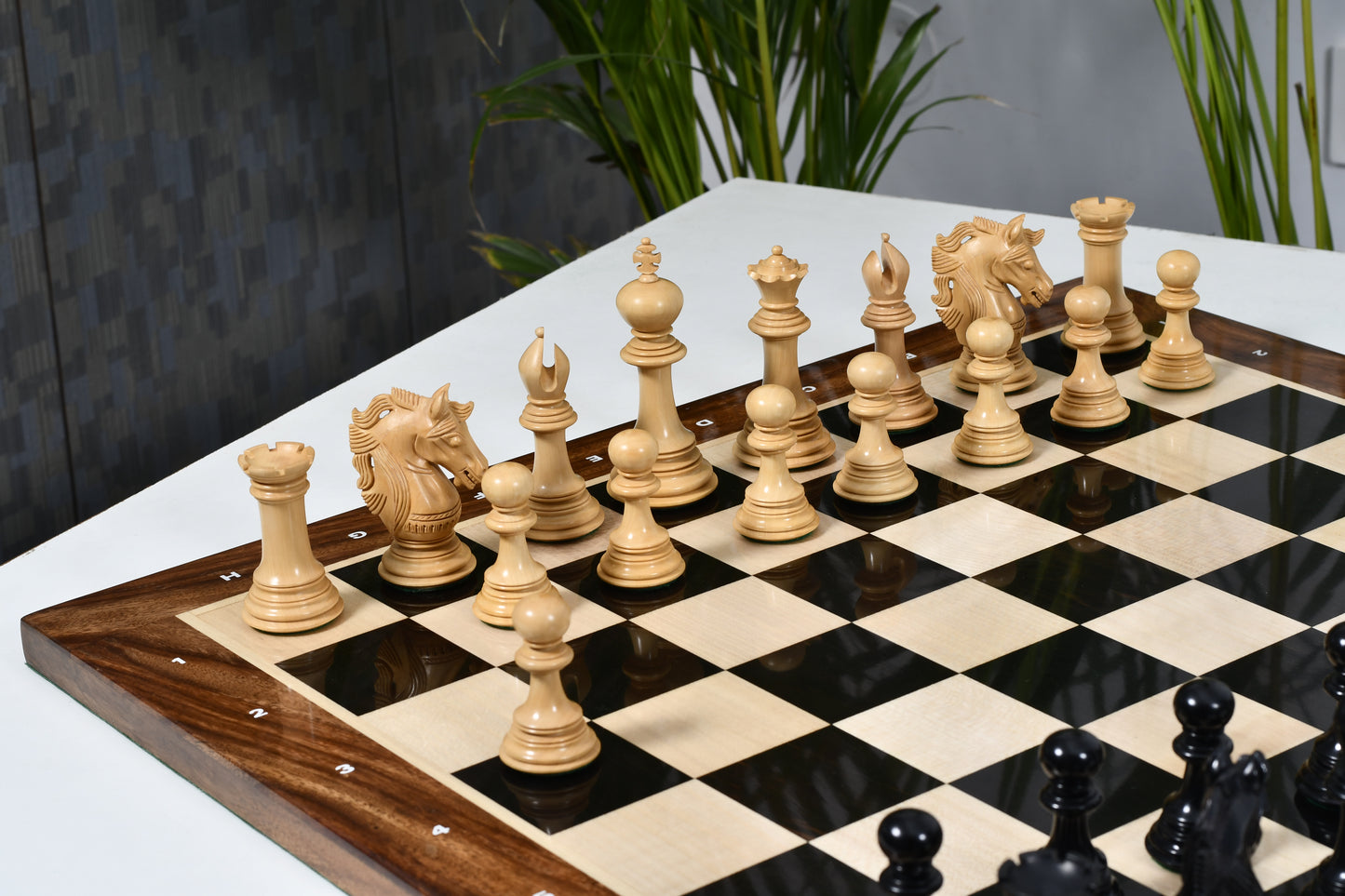 The Crown Heritage Series – A Regal Collection of Luxury Chess Pieces in Ebony Wood & Natural Boxwood 4.3” King
