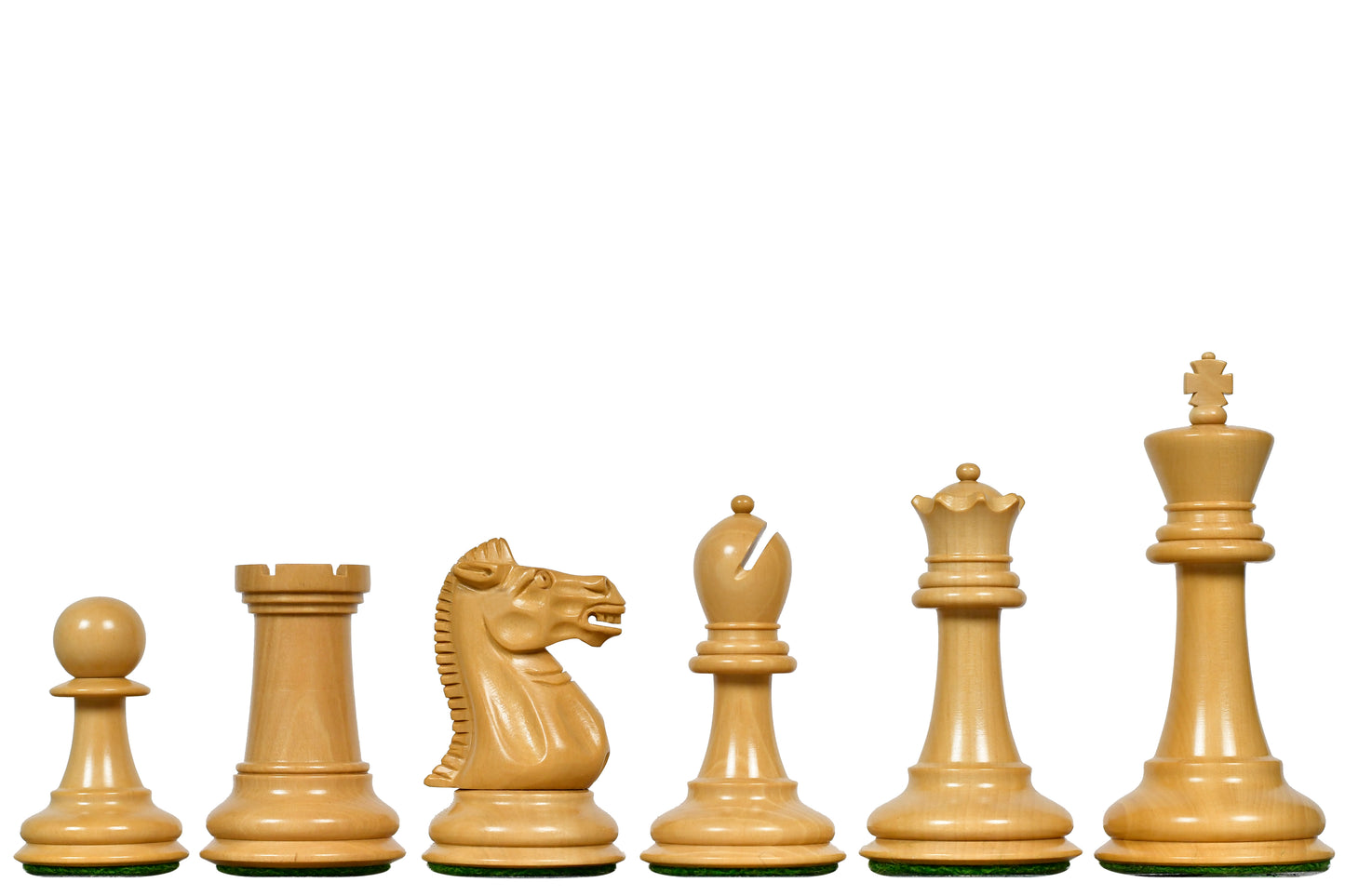 Vintage Reproduction of 1915-1925 Nimzovich Staunton Chess Pieces in Ebony & Boxwood – 3.75" King with King's Side Stamping