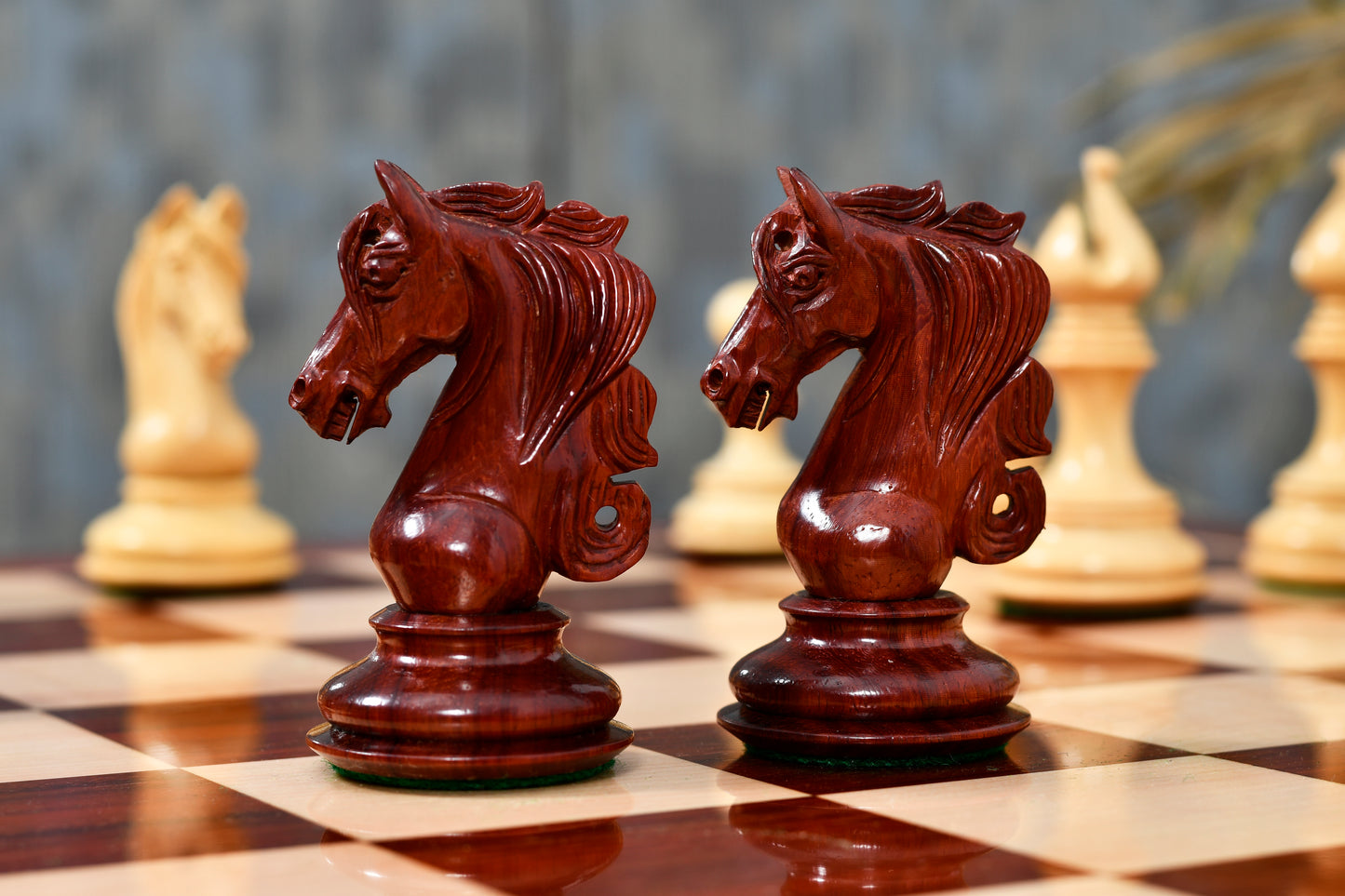 The Admiral Series II Staunton Chess Pieces in Bud Rosewood & Box Wood - 4.5" King